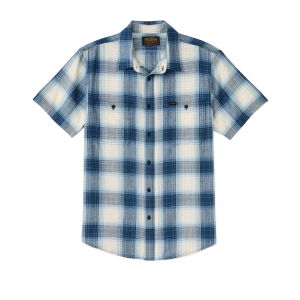 Short Sleeve Chambray Shirt  - Indigo Plaid
