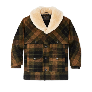 Lined Mackinaw Wool Packer Coat - Loden Heather Plaid