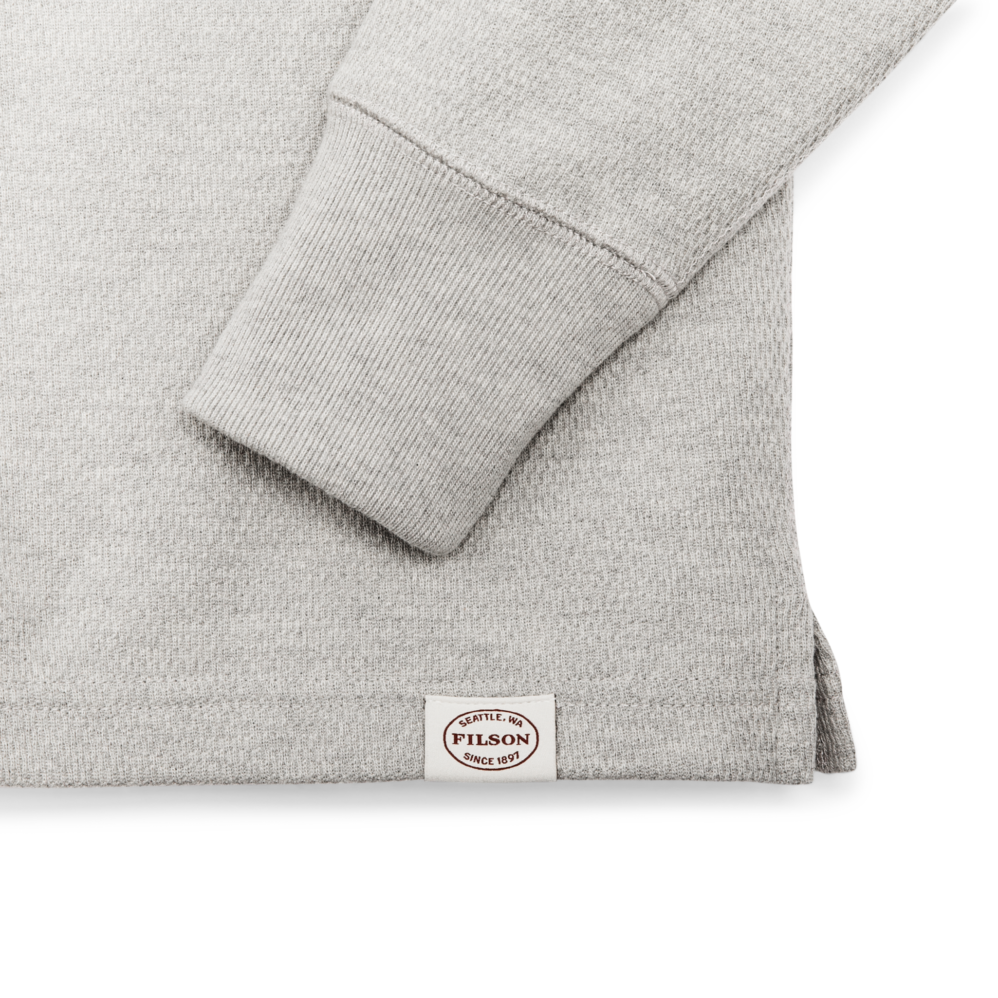Waffle Knit Henley - Light Heather Gray - Image 5
