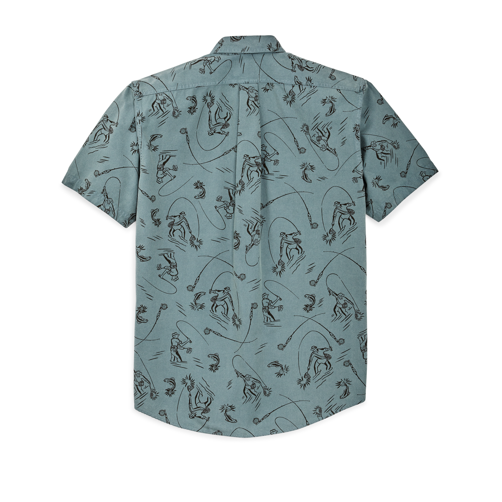Short Sleeve Lightweight Alaskan Guide Shirt - Blue Gray / Fly Fishing - Image 2