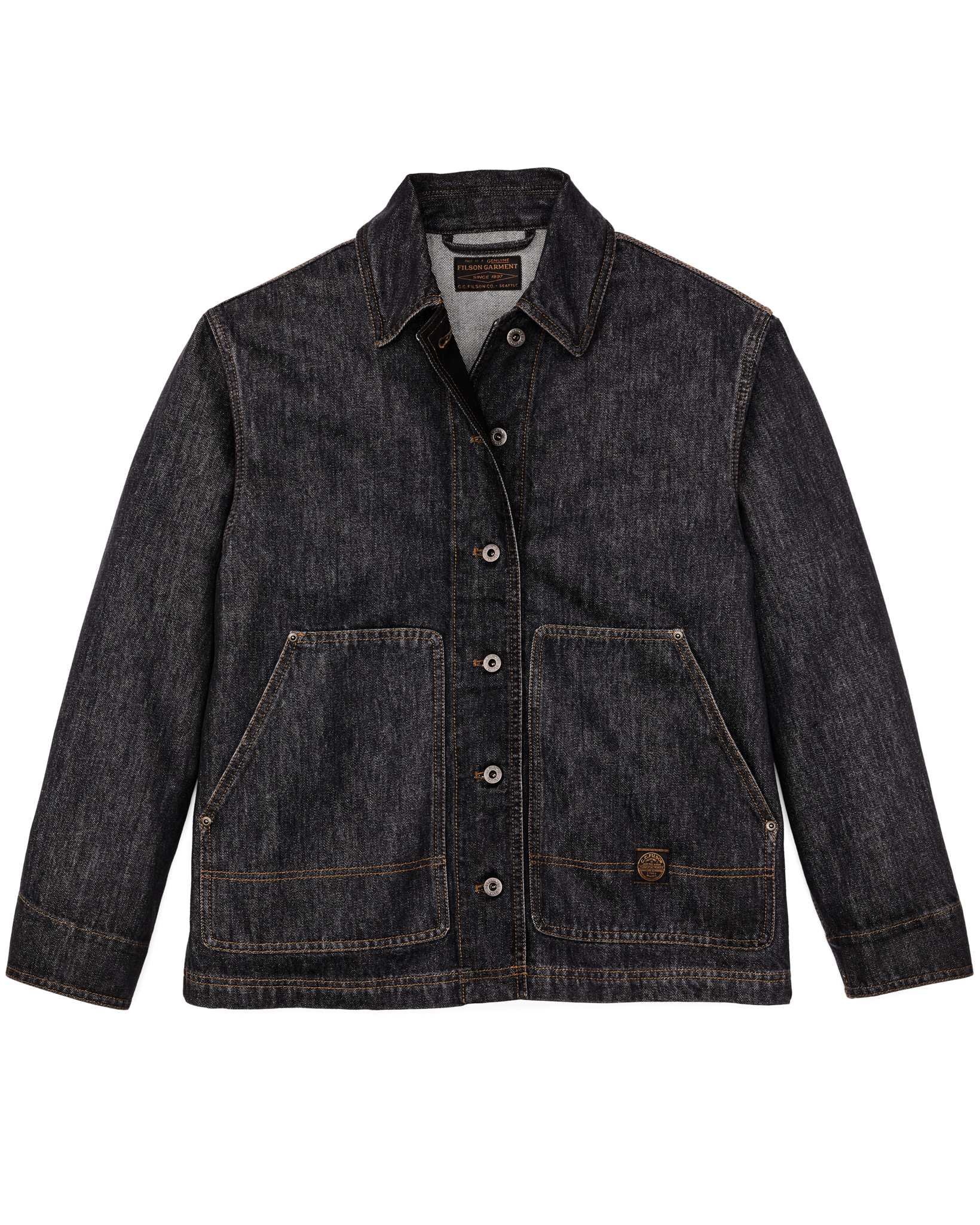 Women's Denim Barn Coat - Rinse Black - Image 3