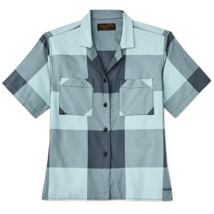 Women's Short Sleeve Camp Shirt - Storm Blue / Stone Plaid