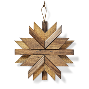 Wooden Snowflake Ornament - Brown