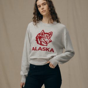 Women's Graphic Wool Sweater - Heather Gray
