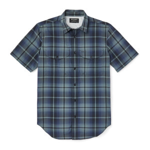 Twin Lakes Short Sleeve Sport Shirt - Navy/grey Plaid