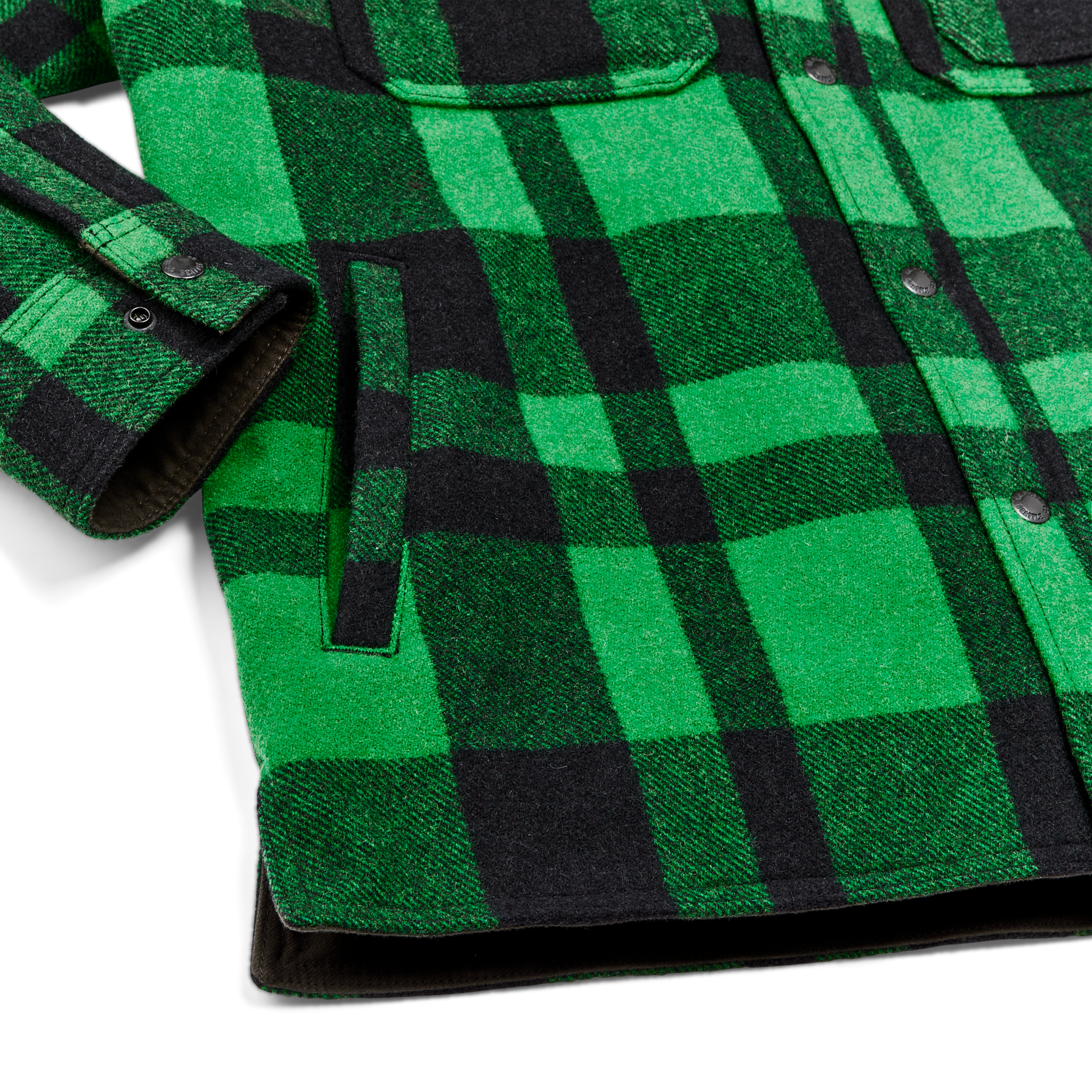 Lined Mackinaw Wool Jac Shirt - Acid Green / Black Heritage Plaid X - Image 6