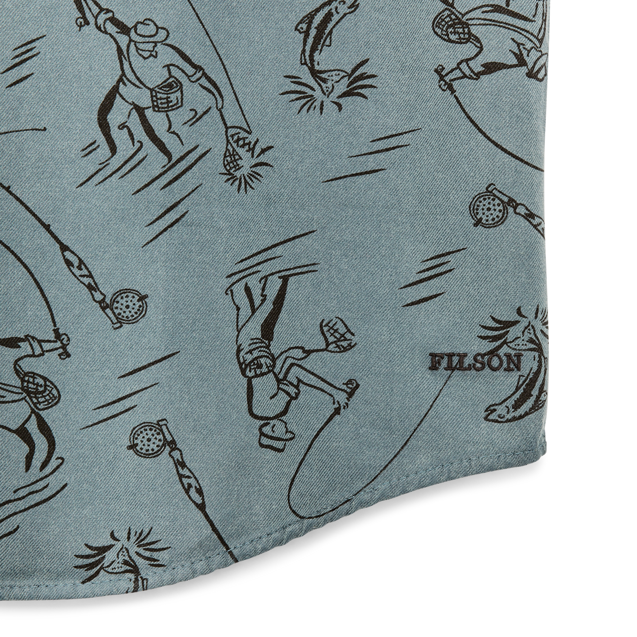 Short Sleeve Lightweight Alaskan Guide Shirt - Blue Gray / Fly Fishing - Image 5