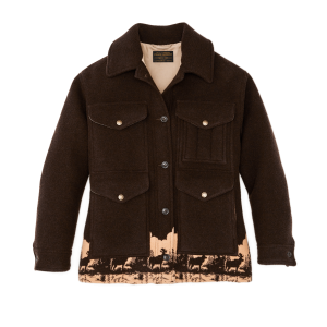 Women's Jacquard Wool Cruiser Jacket - Brown / Khaki Moose