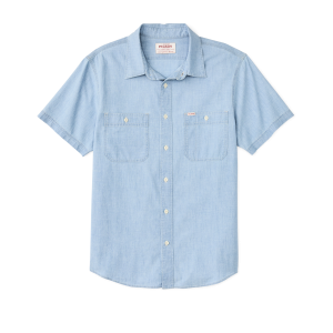 Short Sleeve Chambray Shirt  - Light Indigo Chambray